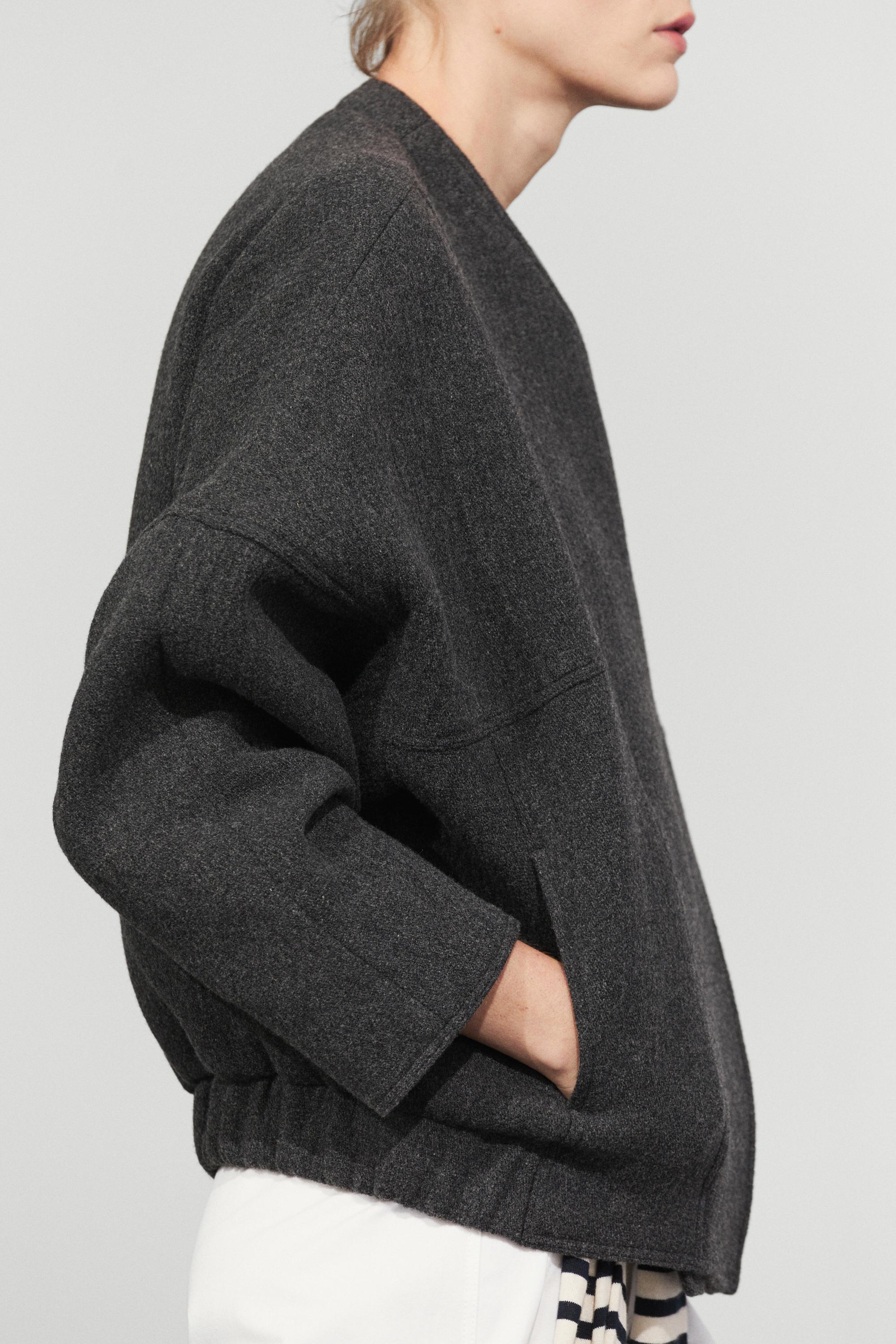 Wool blend bomber jacket